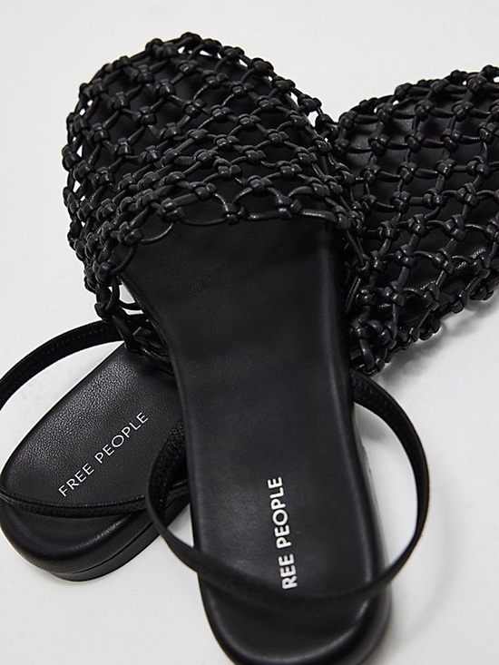 Free People Shoes - Free People Wayside Black Knotted Slide Mules